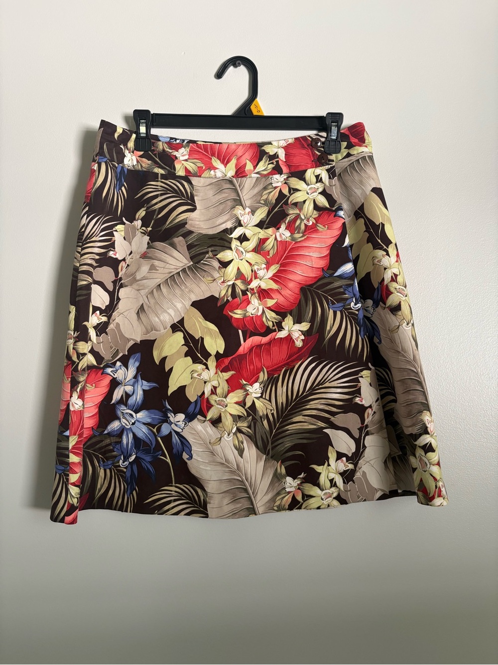 Vintage Tommy Bahama Mini Wrap Tropical Silk Resort wear Floral Print Skirt